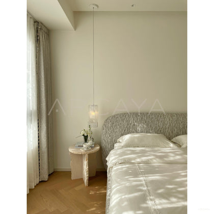 Curved Cotton Linen Bed - scene