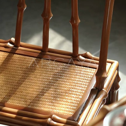 Bamboo Woven Small Back Chair - detail