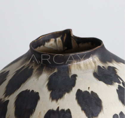 Ink Spot Textured Ceramic Vase - scene
