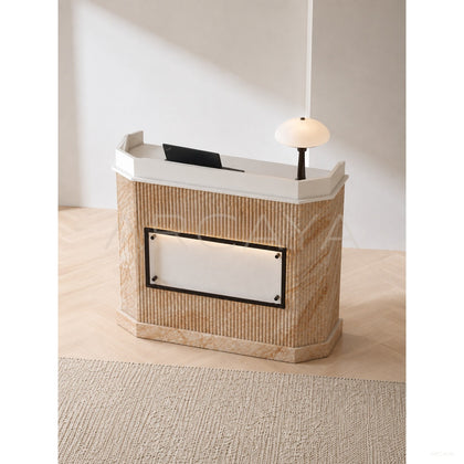 Persian White Jade Reception Desk - scene