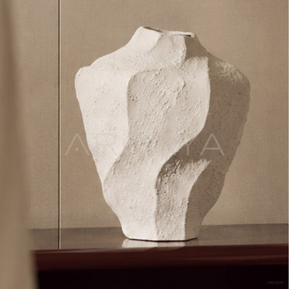 Handmade Rock Texture Ceramic Vase Dining - main
