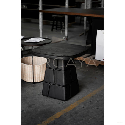 Charcoal Black Low Coffee Table - scene