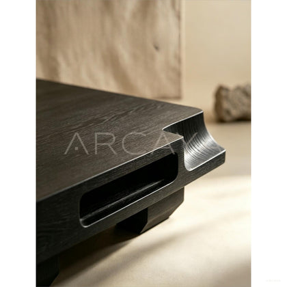 Zhuomu Rustic Wood Coffee Table - scene
