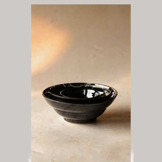Amu Collab Black Gold Porcelain Bowl - scene