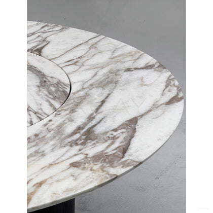 Natural Stone Four Column Round Table - scene