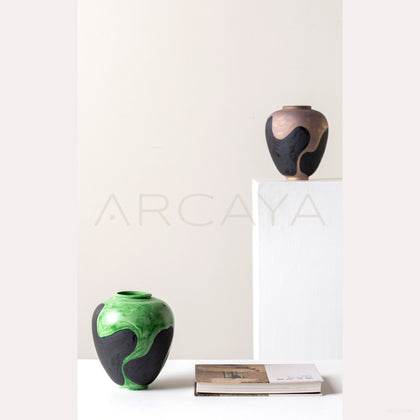 Hand Painted Blurred Ceramic Vase - scene