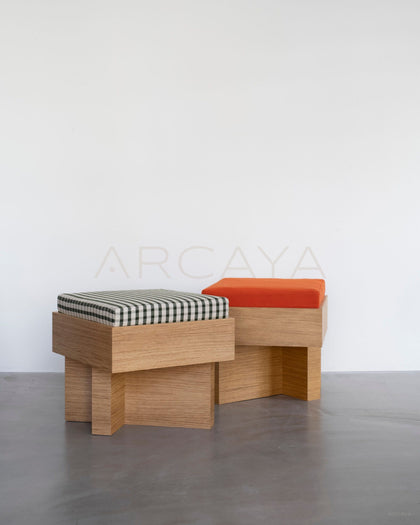 Solid Wood Low Stool - scene