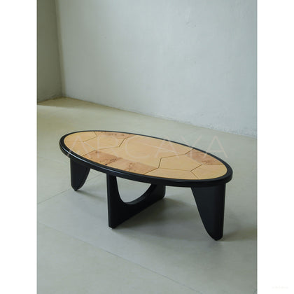 Poplar Burl Veneer Coffee Table - scene