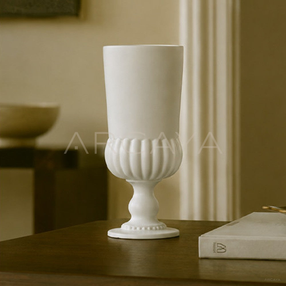 French Mid Century Matte Tall Stem Vase - main