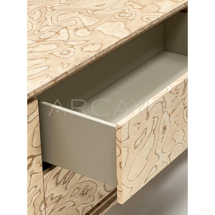 Art Burl Veneer Acrylic Leg Tv Stand - scene