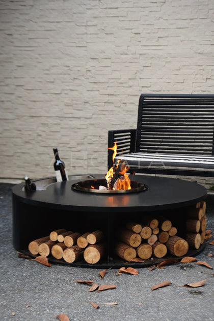 Lincoln Outdoor Wood Burning Fireplace - scene