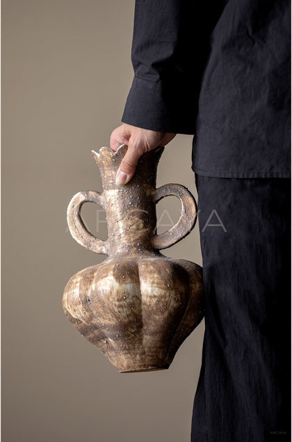 Dadan Handmade Double Ear Ceramic Vase - scene
