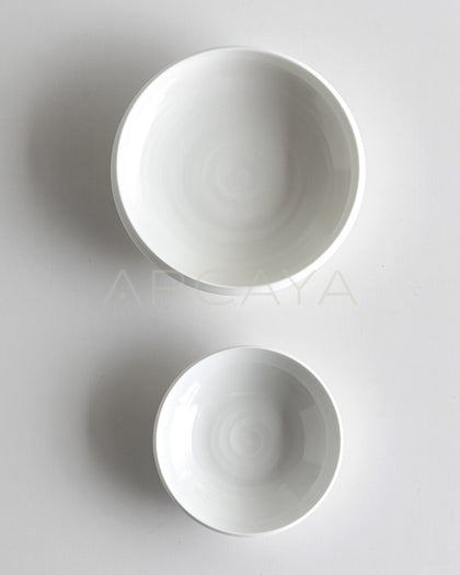 Sunxun Collab Plain Flat Round Shallow Bowl - scene