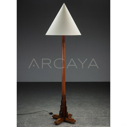 Natural Wood Triangle Floor Lamp - scene