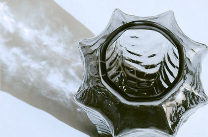 Ribbed Smoked Glass Vase - scene