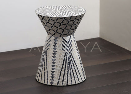Shell Inlay Mobile Side Table - scene