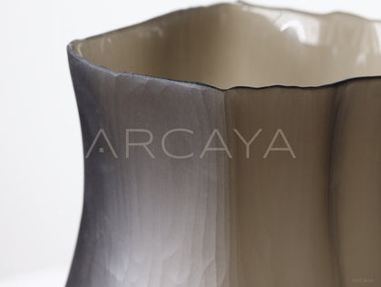 Vintage Misty Pleated Frosted Glass Vase - scene