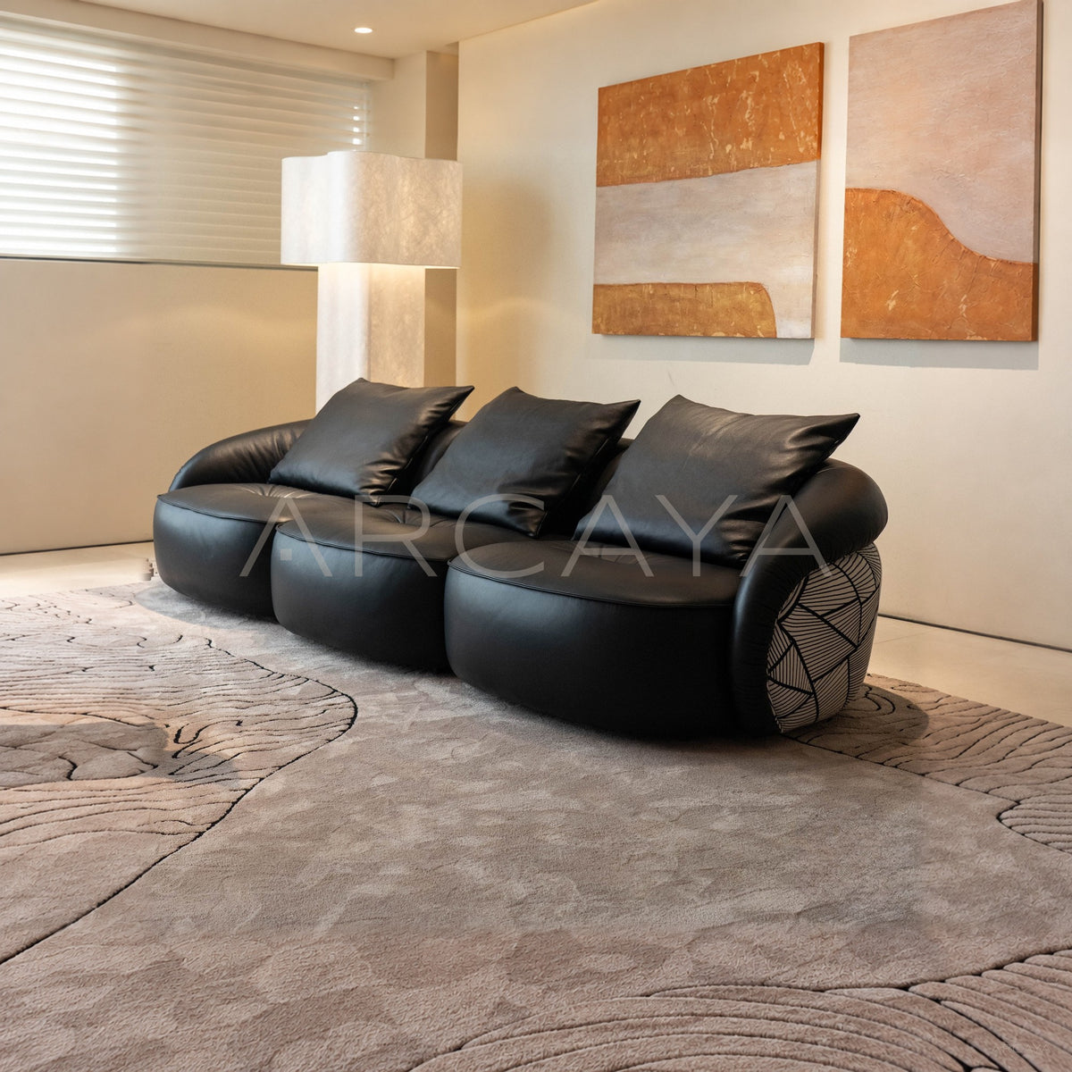 Obsidian Leather Sofa - main