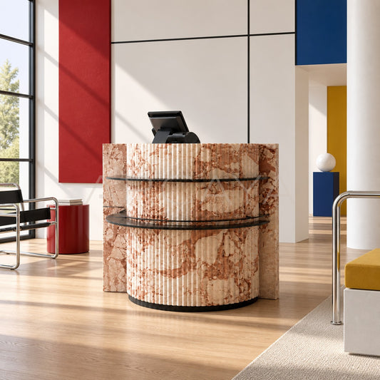 Bulgari Pink Reception Desk - scene