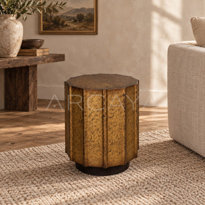 Patina Metal Side Table - scene