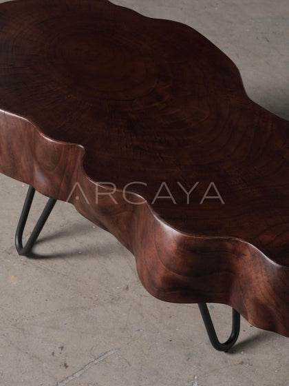 Solid Wood Slab Irregular Coffee Table - detail
