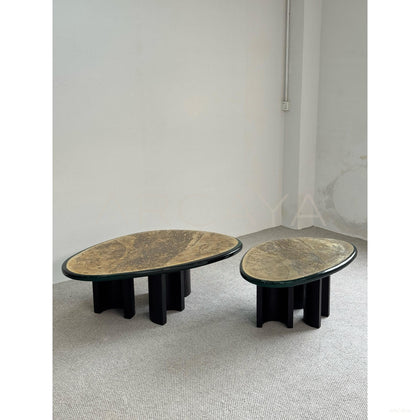 Resin Metal Carved Coffee Table - scene