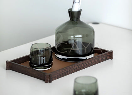 Smoked Glass Decanter Whisky Set - scene