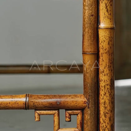 Fretwork High Back Bamboo Armchair - detail