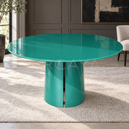 Solid Color Lacquered Round Dining Table - main