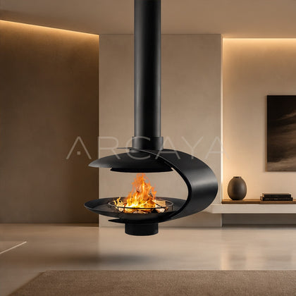 Velis Hanging Fireplace - scene