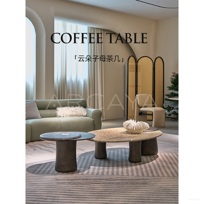 Cloud Stone Nesting Coffee Table - scene