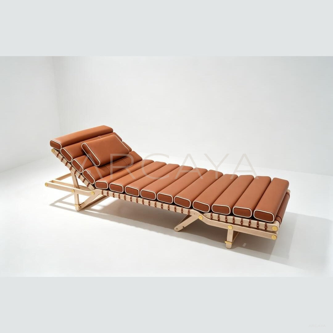 Leather Chaise Lounge Chair in detail