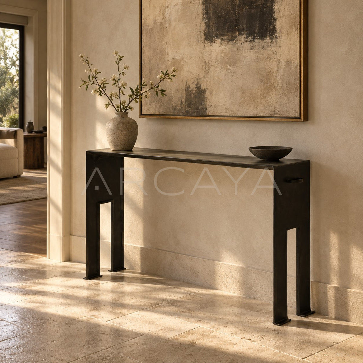 Cast Brass Old Money Console Table in detail