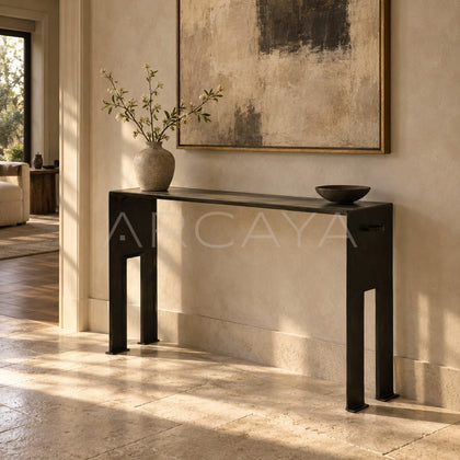 Cast Brass Old Money Console Table - scene