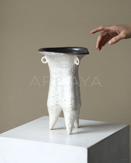 Dadan Silver Glaze Handmade Ceramic Vessel - scene
