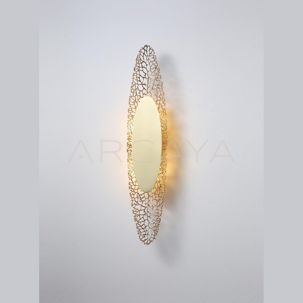 Gold Coral Lace Oval Wall Light 80561 in detail