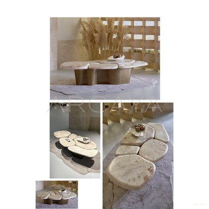 Pebble Landform Art Coffee Table - scene