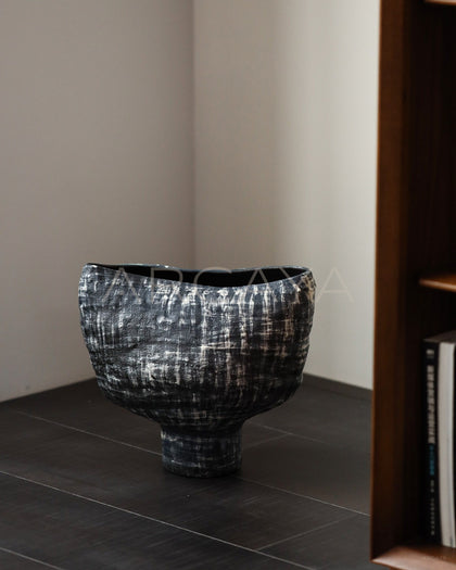 Dadan Hand Thrown Stoneware Wabi Sabi Vase - scene