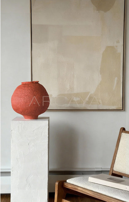 Red Ceramic Wedding Vase - scene