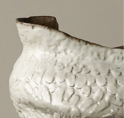 Vintage Handmade Textured Ceramic Vase - scene