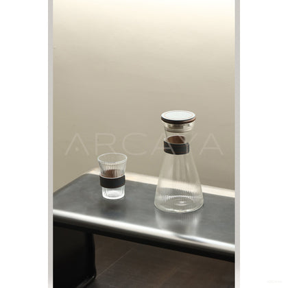 Ribbed Clear Glass Decanter Set - scene