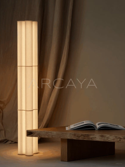 Vertical Stripe Fabric Floor Lamp - scene