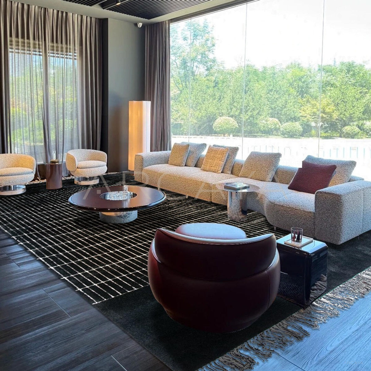Italian Minimalist Tweed Rug in detail