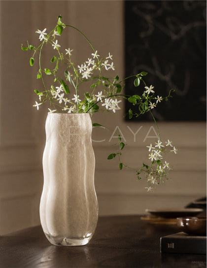 New Chinese Grey White Glass Vase - scene