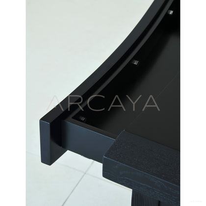 Old Money Oak Matte Black Brushed Nightstand - scene