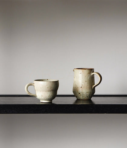 Amu Collab Vintage Stoneware Handled Coffee Mug - scene