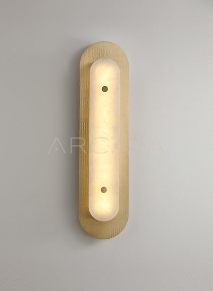 Gold Mesh Alabaster Wall Light 21850 - scene