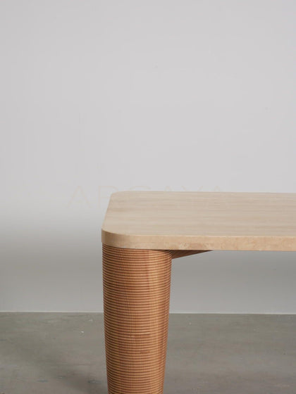 Travertine Elephant Leg Table - detail