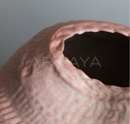 Wabi Sabi Pink Sand Textured Ceramic Vase - scene