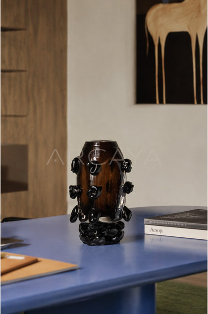 Irregular Glazed Glass Art Vase - scene